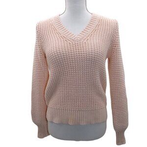 J. Crew Blush Pink Cotton Knit Sweater Size S  Soft Neutral Capsule Cozy